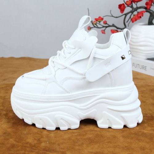 超高跟内增高14cm厚底松糕老爹鞋高帮小个子小码显高休闲百搭女鞋