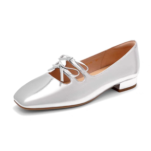 HS256001哈森商场同款2025新款方头低跟蝴蝶结时尚舒适浅口女单鞋