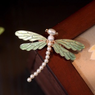 胸针设计感小众珐琅滴油手工蜻蜓大衣毛衣胸花别针装饰旗袍配饰