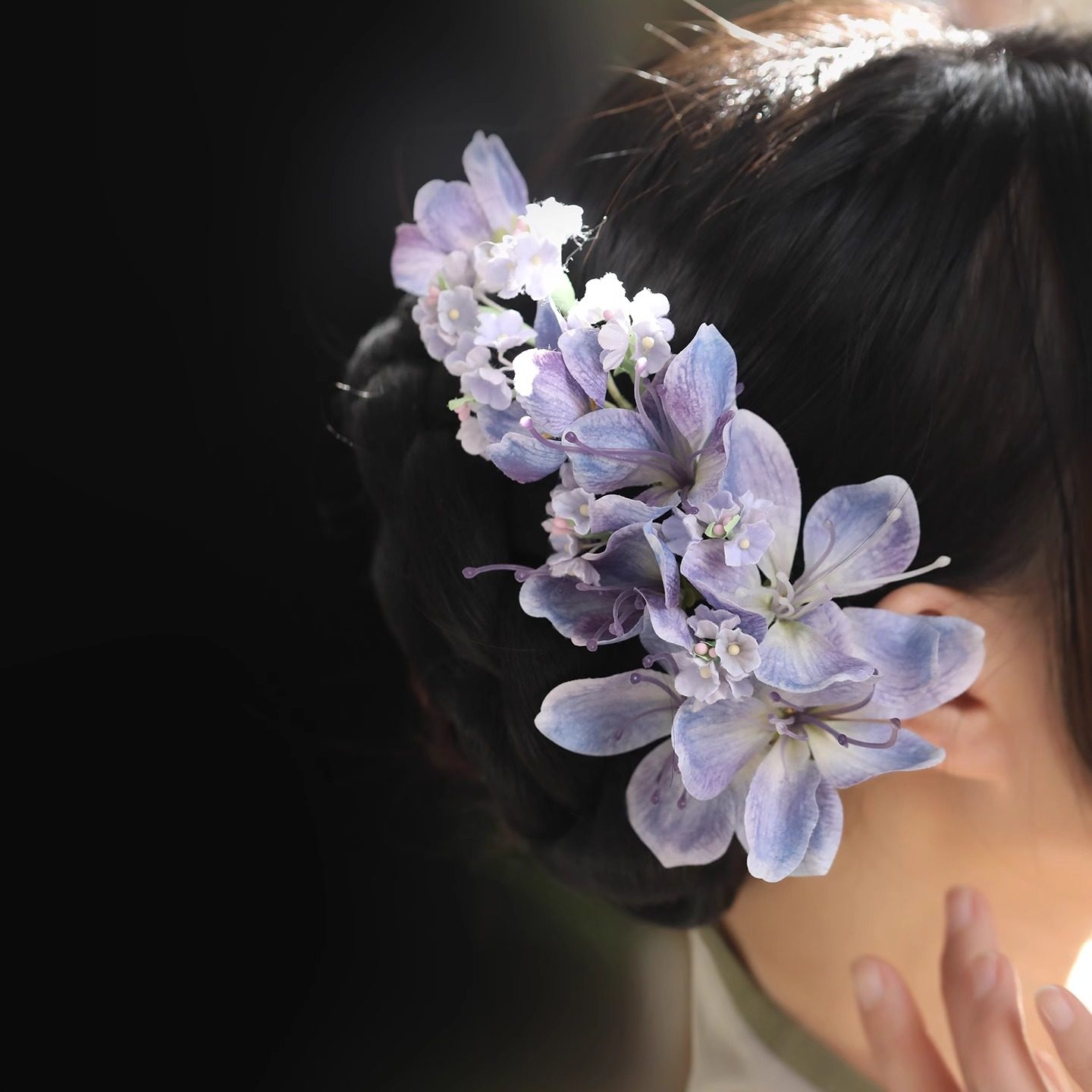 蓝色花朵超仙气汉服头饰古风盘发发夹唐风发饰侧边夹古典舞配饰女,饰品/流行首饰/时尚饰品新,发饰,淘宝优惠券,粉丝福利购,淘宝优惠卷
