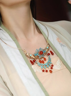 国风古典璎珞项圈马面裙配饰秀禾服新娘古风汉服中式婚礼明制项链