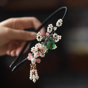 发箍女2025新款 民国风辑珠旗袍配饰汉服头饰仙气复古小众设计头饰