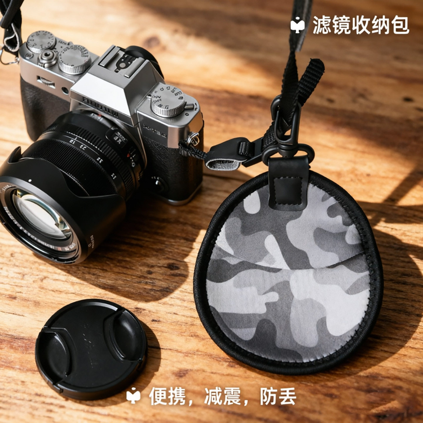 加厚滤镜袋镜头盖防丢包UV镜片袋正反2面装缓冲减震保护收纳神器