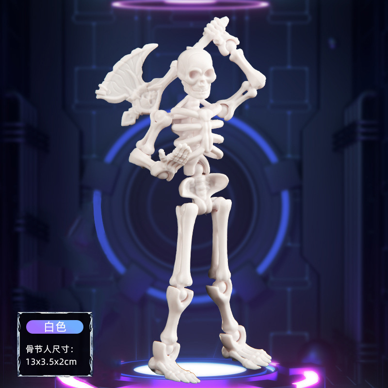 爆款抖多关节可动百变幸运骷髅人偶益智拼装解压摆件玩具DIY创意