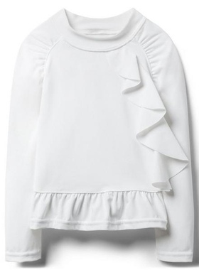 JANIEANDJACK 19新款 JJ 女童长袖冲浪衣防晒泳衣白色小童 2岁