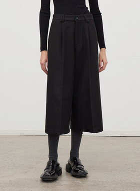 APPENDAGE 宽松八分裤冬季保暖休闲裤小个子阔腿裤百搭直筒裤子