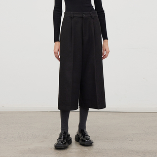 APPENDAGE 宽松八分裤冬季保暖休闲裤小个子阔腿裤百搭直筒裤子