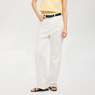 APPENDAGE高级感高腰显瘦白色直筒牛仔裤2025夏季新款高腰长裤子