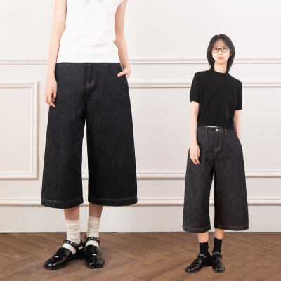 原创8分直筒牛仔裤女2025新款