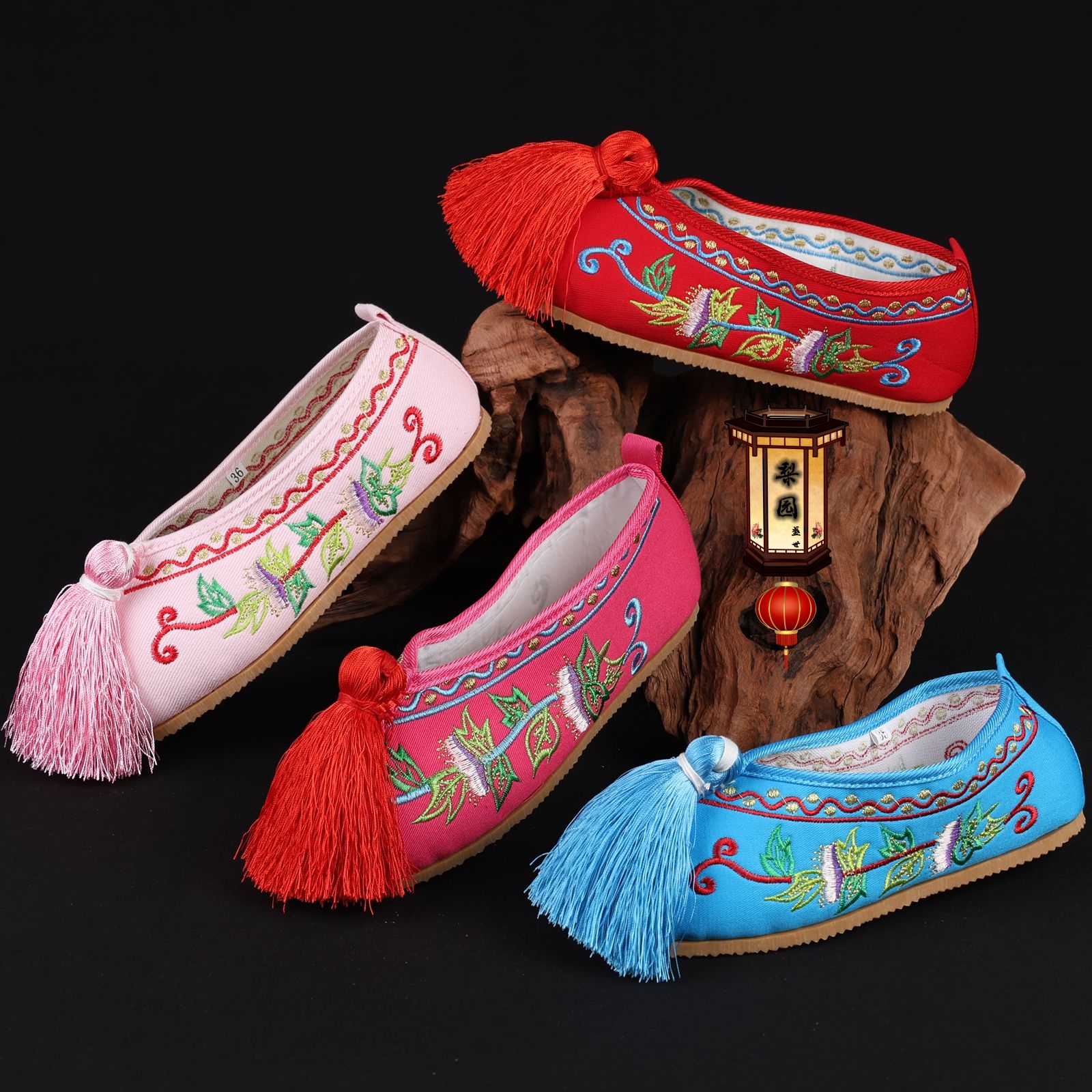 戏曲演出用品花旦古装汉服影视京越剧青衣秀禾鞋小姐垫高绣花彩鞋