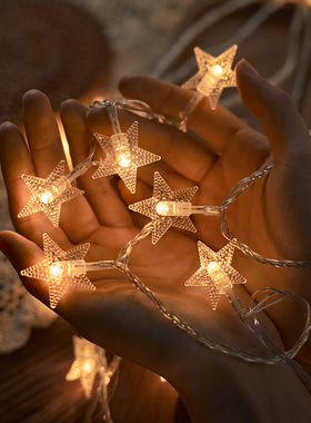 led星星灯小彩灯闪灯串灯满天星新年氛围灯生日装饰场景布置道具