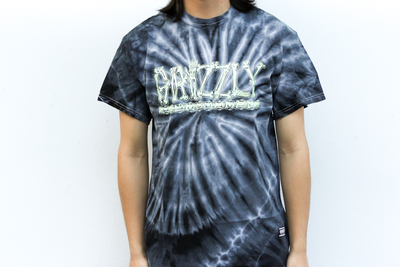 GRIZZLY 骨头字体LOGO 夜光 纯棉短袖TEE 美国进口现货