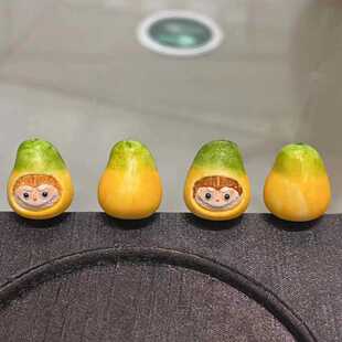 鹿角根付芒果拉布布 水果配件配饰diy手链项链手工饰品串珠卡通