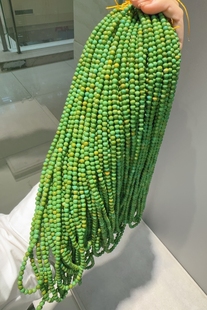 菱镁矿菜籽绿圆珠4.5毫米多圈项链手串diy散珠文玩佛珠配珠串珠子