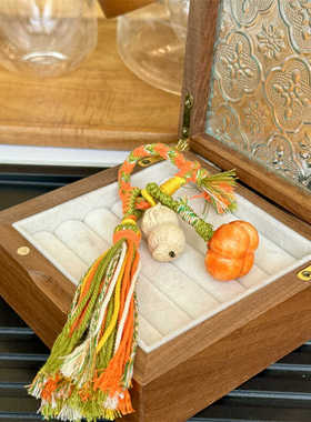 转运珠绿松石铃铛手链红玛瑙复古