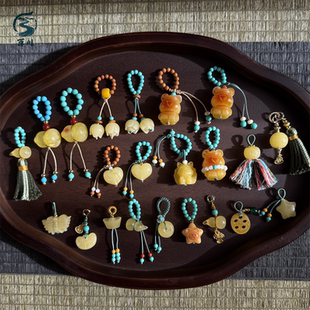 手工编织二代蜜蜡小提溜diy配件文玩串珠配饰手串隔珠饰品挂件