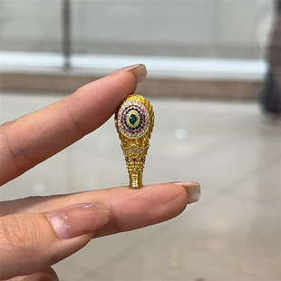 纯铜镶满钻凤羽三通diy配件文玩佛珠手串时尚配饰隔珠串珠饰品