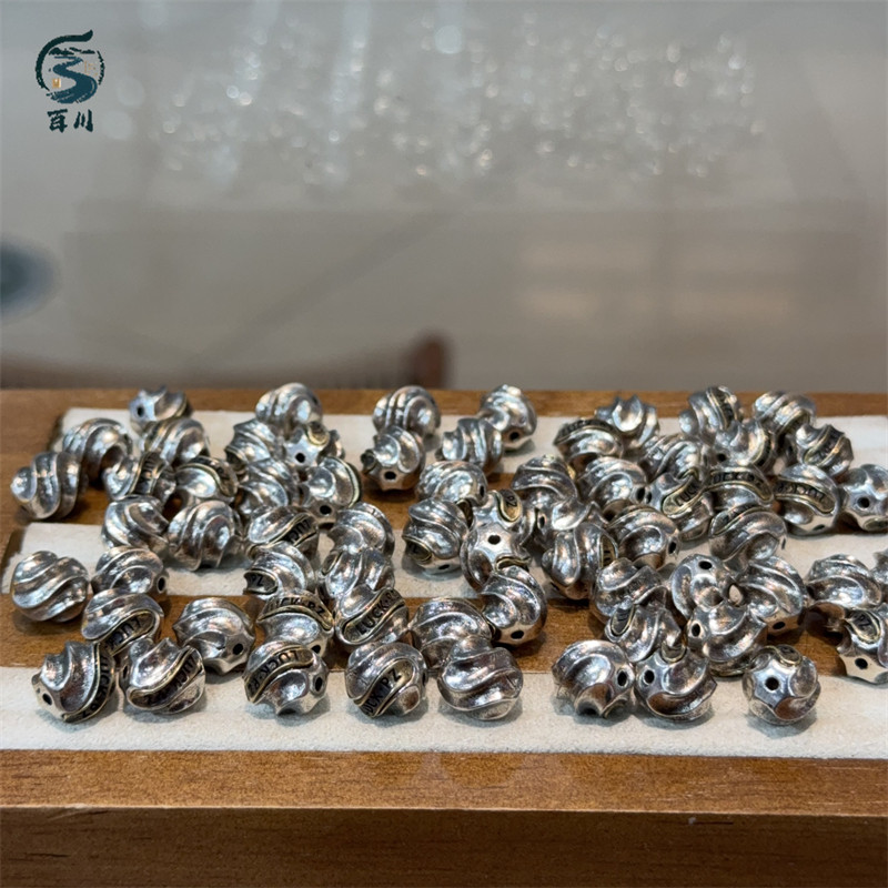 纯铜镶标幸运扭扭珠diy配件手工编织手绳项链文玩佛珠手串珠隔珠,饰品/流行首饰/时尚饰品新,其他DIY饰品配件,淘宝优惠券,粉丝福利购,淘宝优惠卷