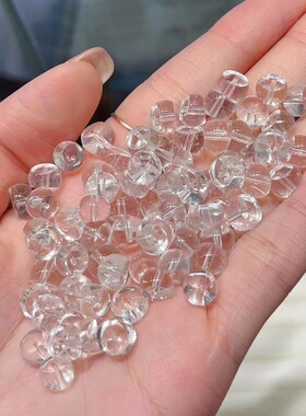 天然6mm白水晶大肠diy配件手工编织手绳项链文玩佛珠手串配饰串珠