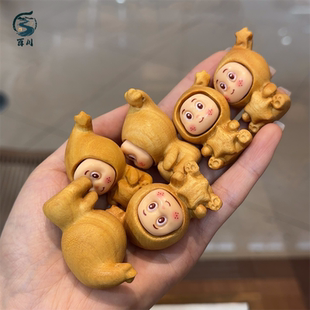 黄金檀小脸星星人宝宝diy手工编织手绳挂件项链文玩佛珠串珠配饰