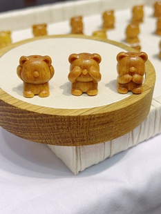老山檀木三不熊diy配件手工编织手绳项链文玩佛珠手串时尚配饰品