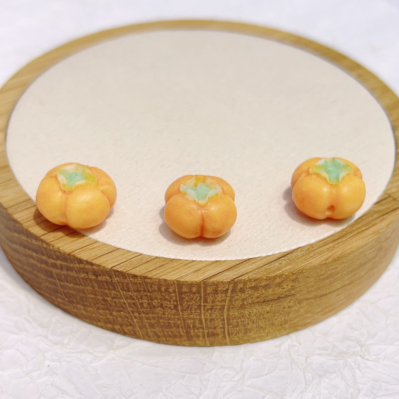 根付鹿骨小柿子事事如意diy配件文玩佛珠手串项链时尚配饰品隔珠