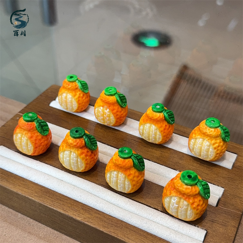 鹿角根付橘子佛珠隔珠