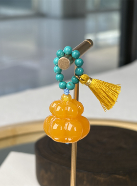 二代蜜蜡葫芦菱镁矿滴溜隔珠