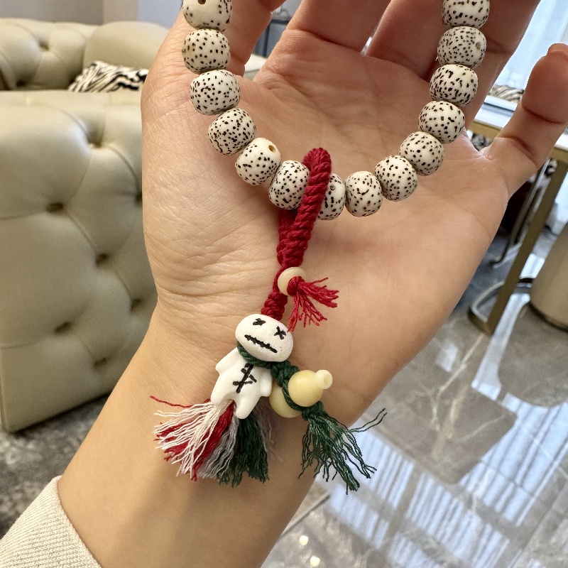 可爱的小提溜根付酒蒙子搭配牛骨小酒壶牛骨隔片diy配件手工编织