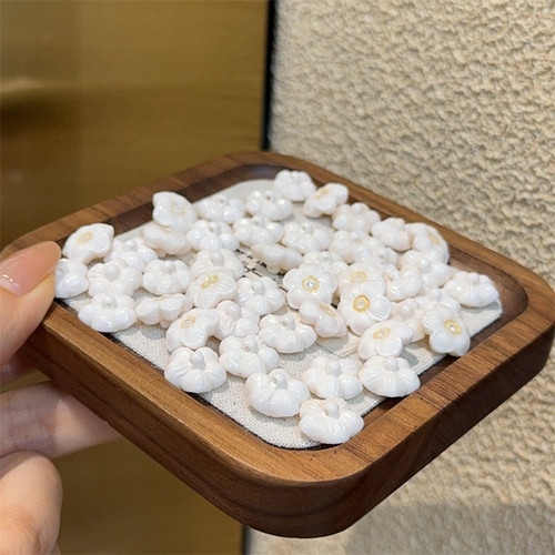 精工驼骨镶嵌小花DIY配件
