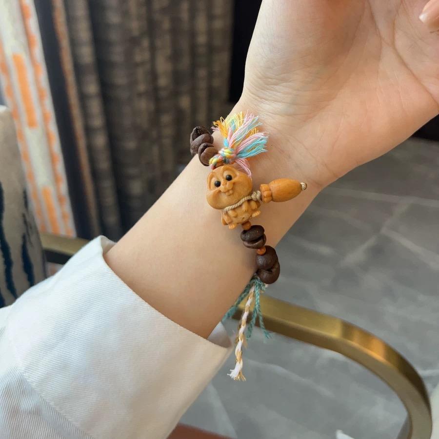 咖啡豆手链搭配阿拉善曲奇饼干檀木兔八哥抱胡萝卜橄榄核diy配件