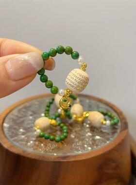 猛犸五条经搭配菜籽绿松石戒指diy配件文玩佛珠手串时尚配饰隔珠