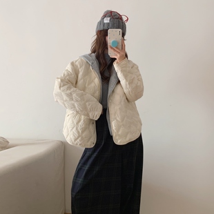 冬季羽绒棉衣女韩版菱格爆款小个子外套短款宽松显瘦加厚棉袄纯色