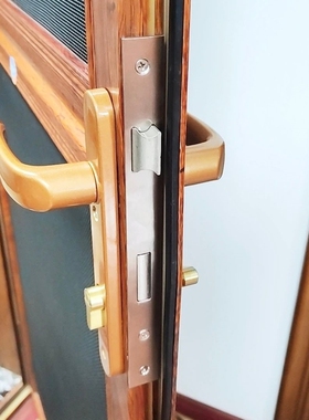 黑白对开门拉手纱门平开锁把手窄型85锁芯门锁高矮门锁断桥执手锁