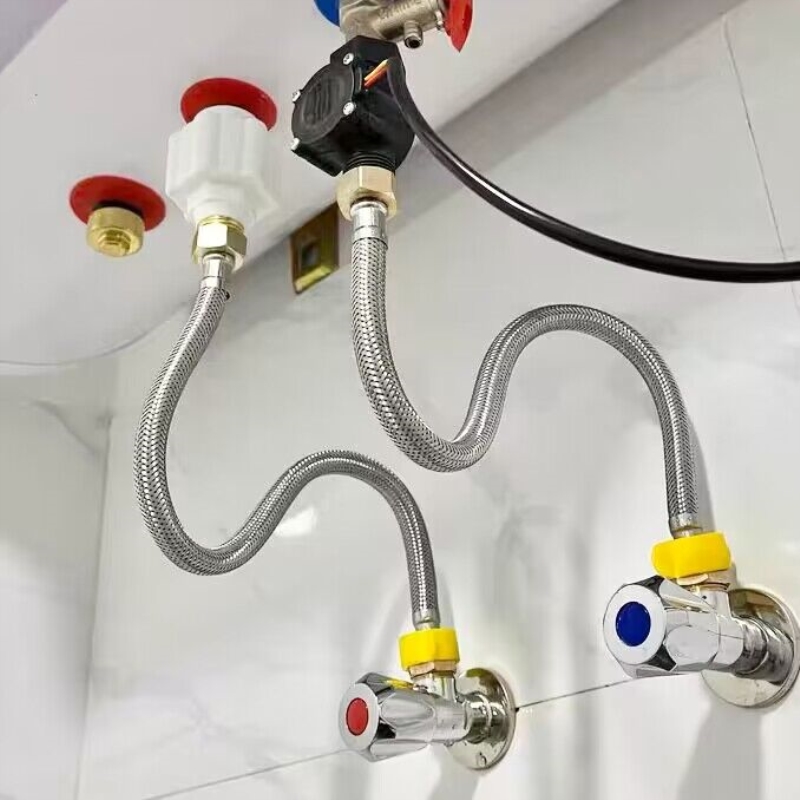 4分进水软管304不锈钢编织软管家用热水器马桶连接管防爆双头软管
