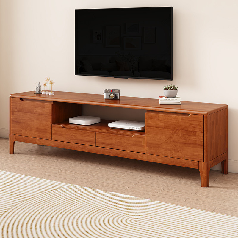2026款全实木电视柜简约小户型1.2/1.5米多尺寸客厅家用影视柜