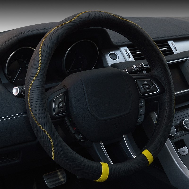 四季通用汽车方向盘套车载内饰创意网红皮革夏季防滑透气吸汗把套