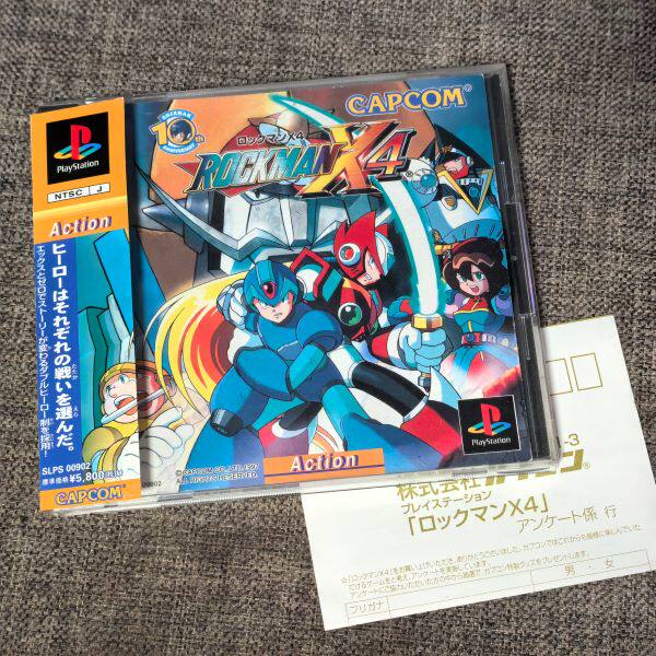 良品 PS1 正版 洛克人 X4
