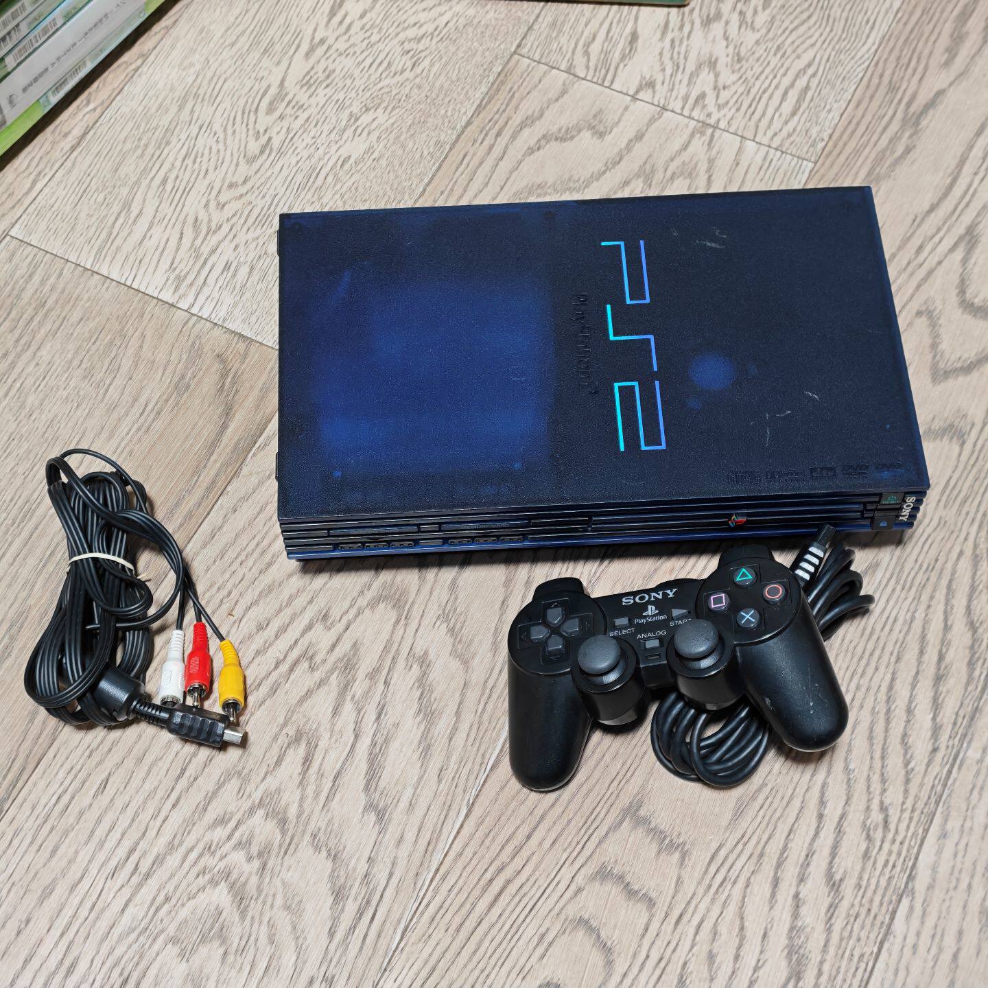 85新 日版原装 PS2 50000 型 主机 游戏机 午夜蓝 裸机一套 110V