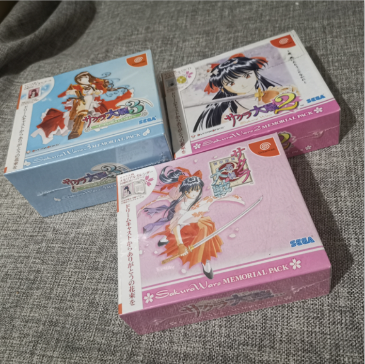 全新品 世嘉DC主机适用的 正版游戏 樱花大战 1.2.3 方盒限定版