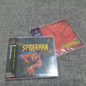 PS1中古超美品的 蜘蛛侠1+2 两本全套 闯关 稀少