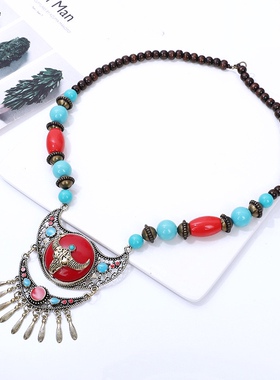 敦煌汉服藏族藏服头饰波西米亚配饰团购飞天舞蹈项链发饰