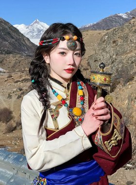 云南丽江旅拍摄影民族风项链藏族舞蹈头饰旅拍道具女配饰饰品