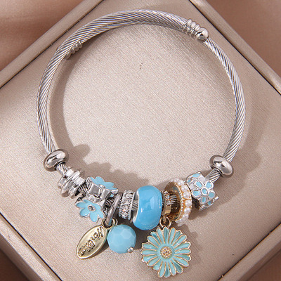 1个时尚简洁菊花坠多元素配饰潘DL简洁个性手镯1212