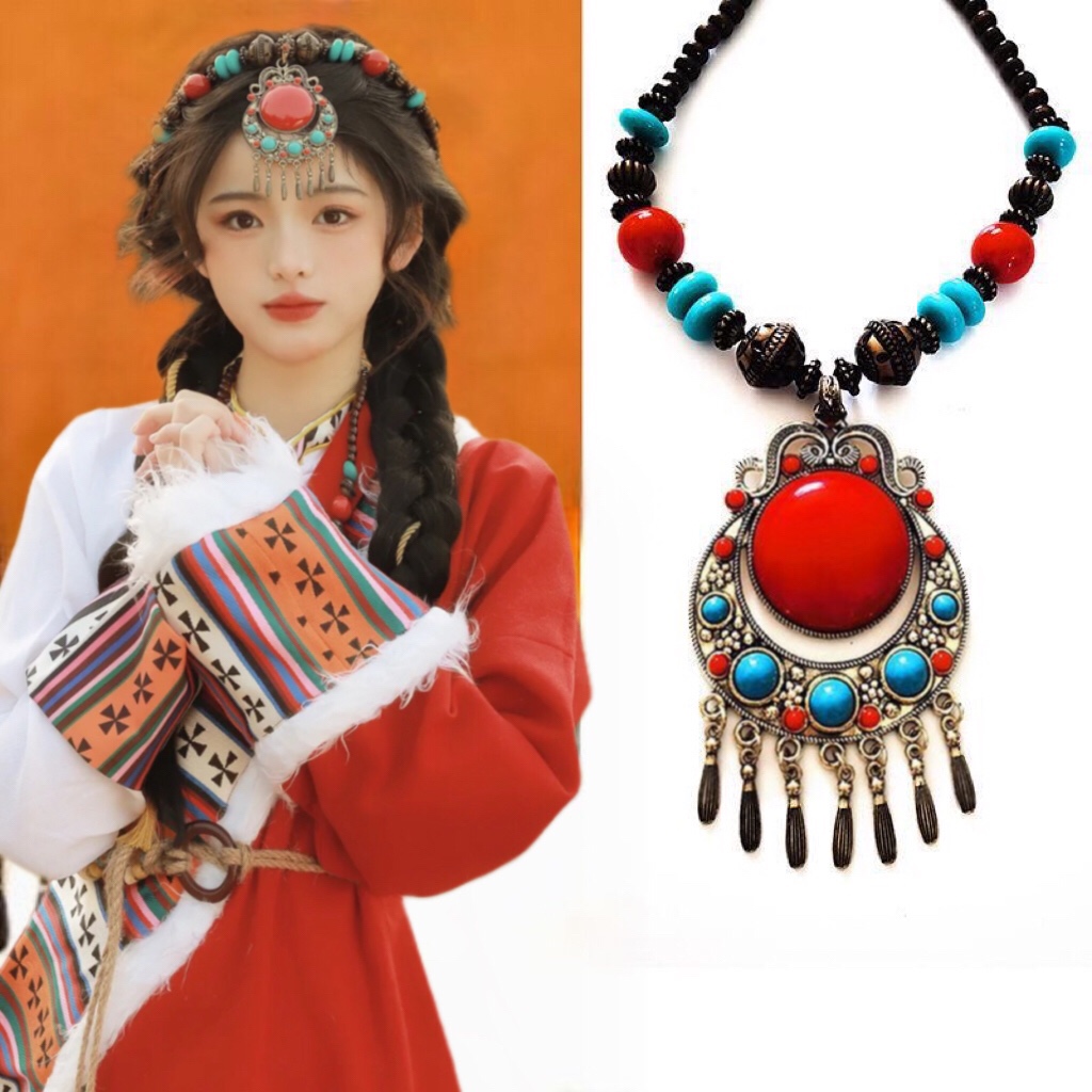 夸张铃铛毛衣链女百搭配饰品