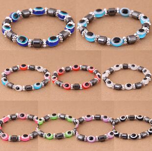 【9个颜色】B0726热卖 复古蓝眼睛珠法蒂玛之手手链 邪恶之眼串珠