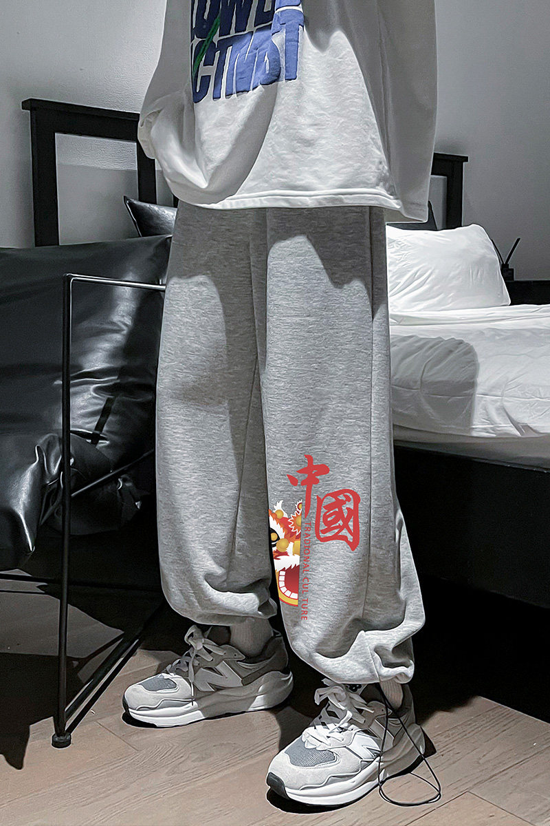 卫裤男印花休闲裤抽绳束脚裤男裤子,男装休闲裤,星座810(原QT5070)