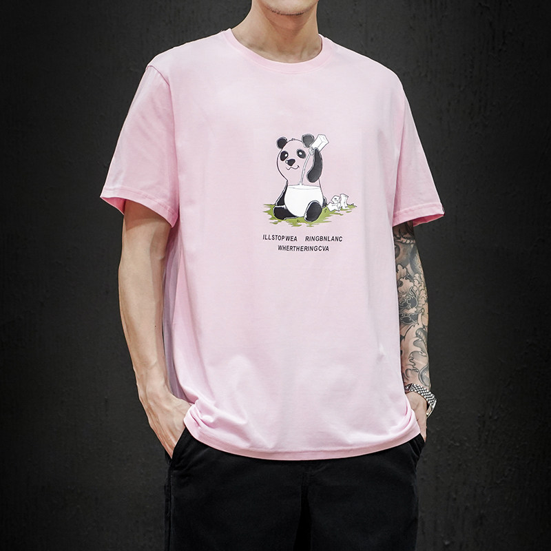 2021夏季短袖T恤男熊猫印花圆领半袖T2006,男装T恤,星座810(原QT5070)