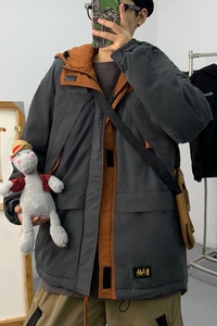 港风 棉衣男加厚连帽撞色工装棉服外套 SY03-P120控158图片