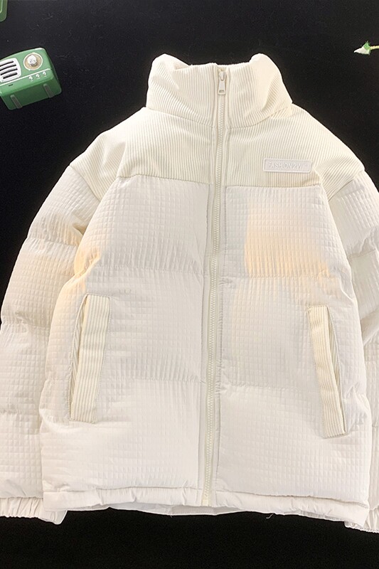 2024冬季新款灯芯绒拼接立领棉衣加厚玉米格外套MY8099-P120控158,男装棉衣,星座810(原QT5070)